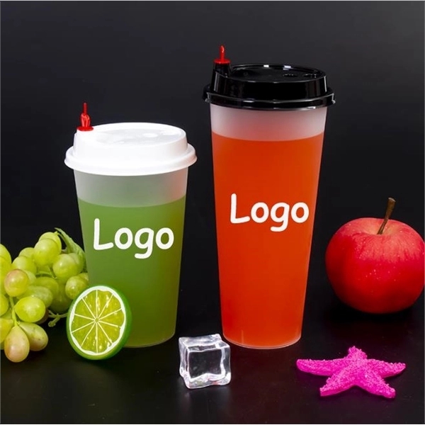 Transparent  Frosted Disposable Milk Tea Coffee Plastic Cup - Transparent  Frosted Disposable Milk Tea Coffee Plastic Cup - Image 1 of 3