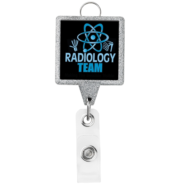 Custom JUMBO Square Glitter Badge Reel
