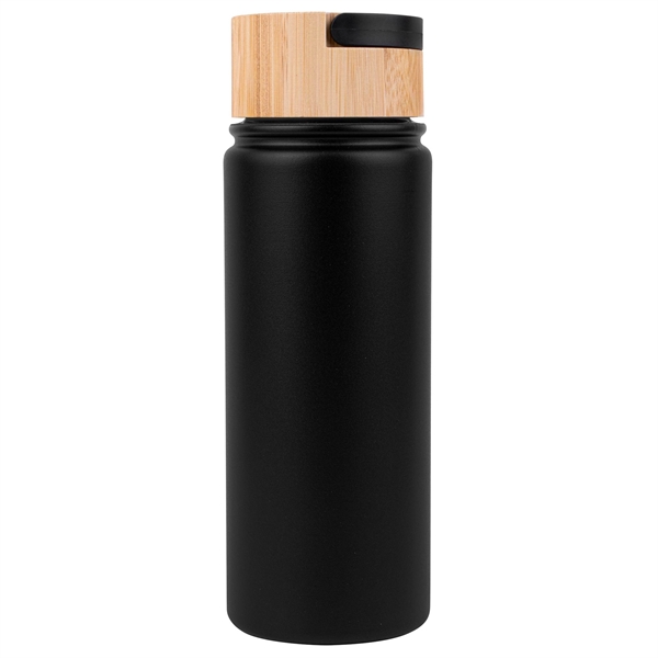 20 oz. Vacuum-Sealed Stainless Water Bottle with Bamboo Lid - 20 oz. Vacuum-Sealed Stainless Water Bottle with Bamboo Lid - Image 5 of 9