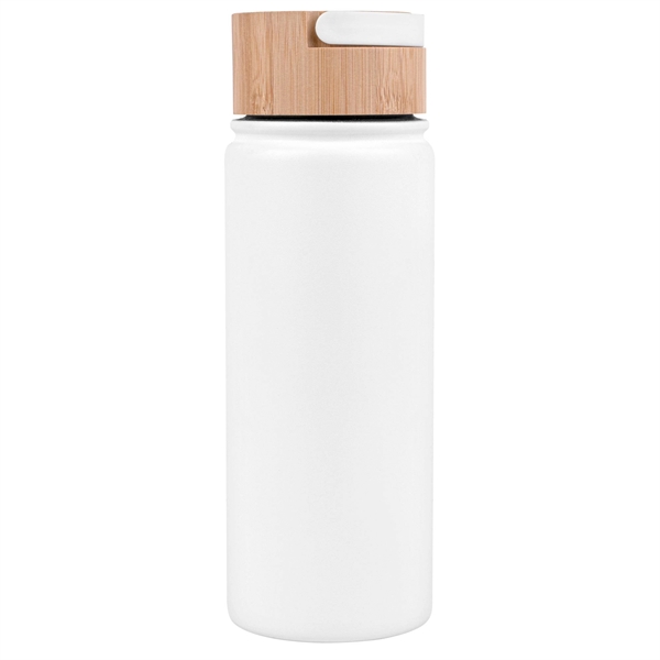 20 oz. Vacuum-Sealed Stainless Water Bottle with Bamboo Lid - 20 oz. Vacuum-Sealed Stainless Water Bottle with Bamboo Lid - Image 6 of 9