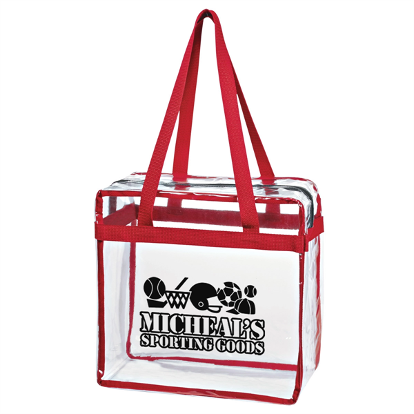 Clear Tote Bag With Zipper - Clear Tote Bag With Zipper - Image 9 of 11