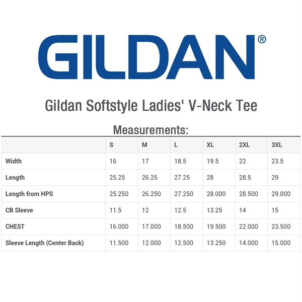 Gildan 100% Cotton Preshrunk Softstyle Ladies V-Neck T-Shirt - Gildan 100% Cotton Preshrunk Softstyle Ladies V-Neck T-Shirt - Image 14 of 14