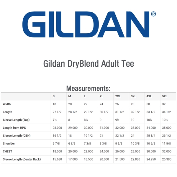 Gildan Dryblend 5.6 oz 50:50 Cotton/ Polyester T-shirts - Gildan Dryblend 5.6 oz 50:50 Cotton/ Polyester T-shirts - Image 39 of 40