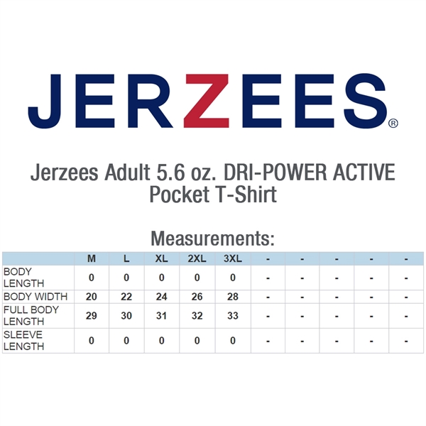 Jerzees 5.6 oz 50:50 Cotton / Polyester T-Shirt w/ Pocket - Jerzees 5.6 oz 50:50 Cotton / Polyester T-Shirt w/ Pocket - Image 16 of 17
