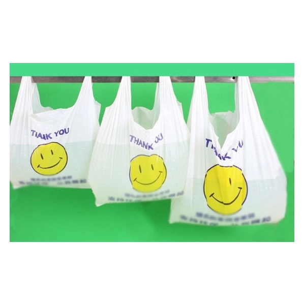 White Plastic Shopping T-shirt Bag (22.8 " x 15 " x 6.3 ") - White Plastic Shopping T-shirt Bag (22.8 " x 15 " x 6.3 ") - Image 5 of 6