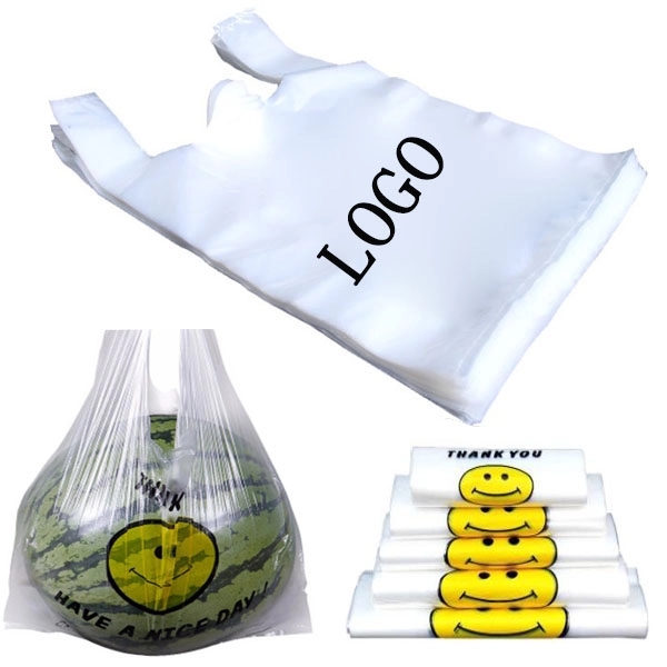 Large White Plastic Shopping T-shirt Bag - Large White Plastic Shopping T-shirt Bag - Image 6 of 6