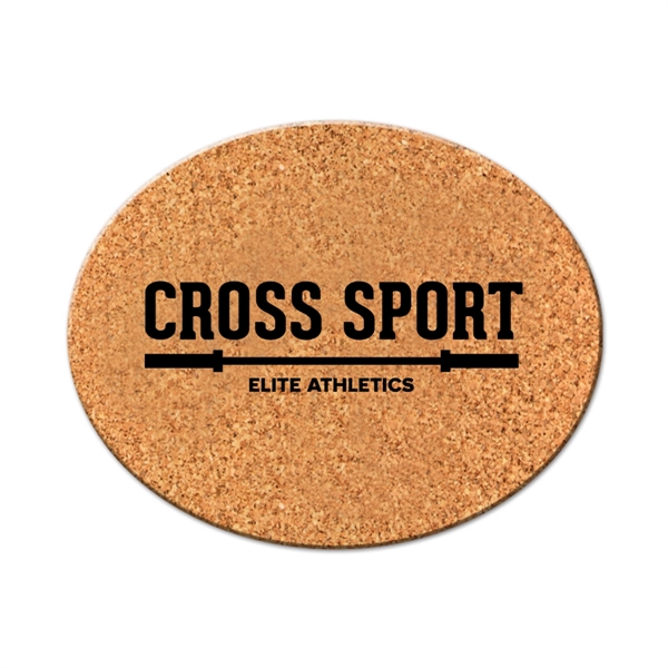 Absorbent Oval Cork-shaped Coaster