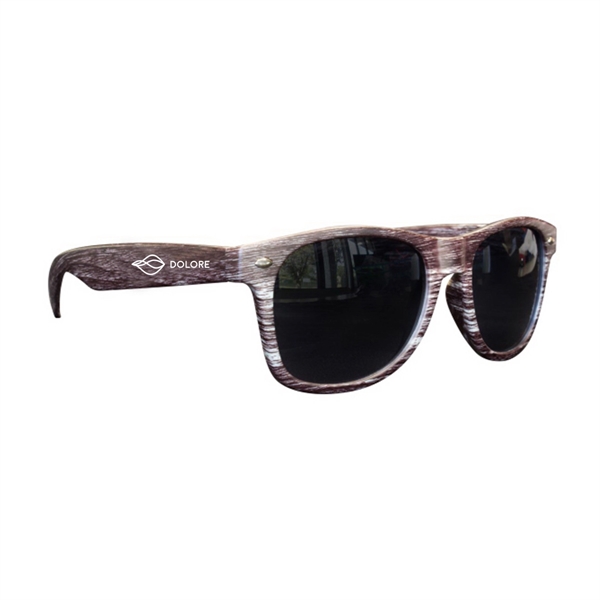 Beach Lover's Dark Wood-Toned Hip Sunglasses - Beach Lover's Dark Wood-Toned Hip Sunglasses - Image 0 of 1