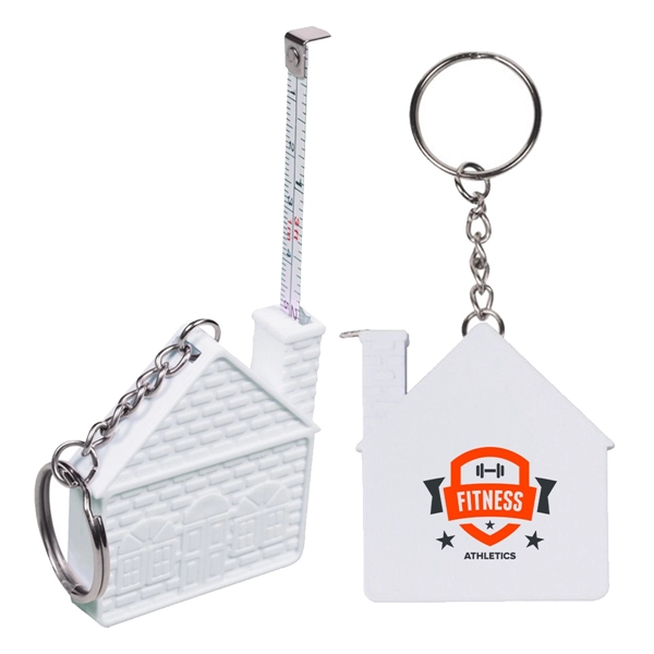3 Ft Custom House-shaped Tape Measure in a Key Chain - 3 Ft Custom House-shaped Tape Measure in a Key Chain - Image 0 of 1