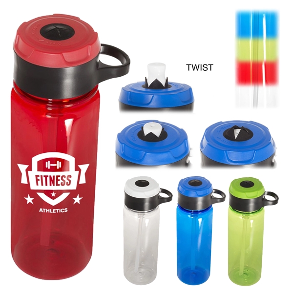24 Oz Tritan-made Water Bottle with Hook Attachment - 24 Oz Tritan-made Water Bottle with Hook Attachment - Image 0 of 4