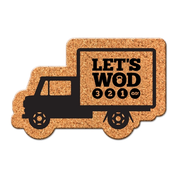 Absorbent and Compact Box Truck-shaped Cork Coaster - Absorbent and Compact Box Truck-shaped Cork Coaster - Image 0 of 1