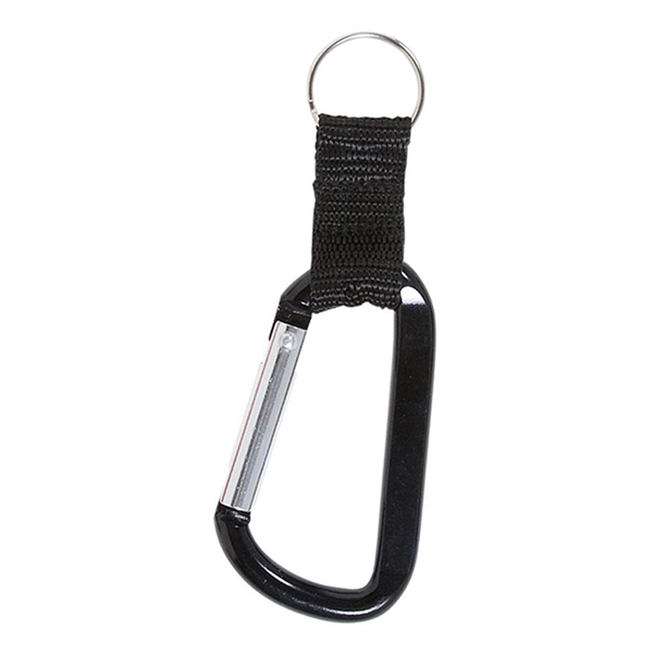 Branded Carabiner with Strap and Split Ring - Branded Carabiner with Strap and Split Ring - Image 1 of 4