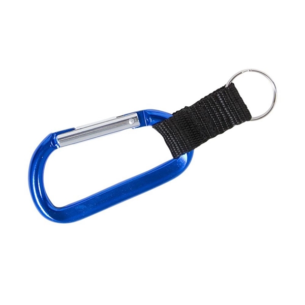 Branded Carabiner with Strap and Split Ring - Branded Carabiner with Strap and Split Ring - Image 2 of 4