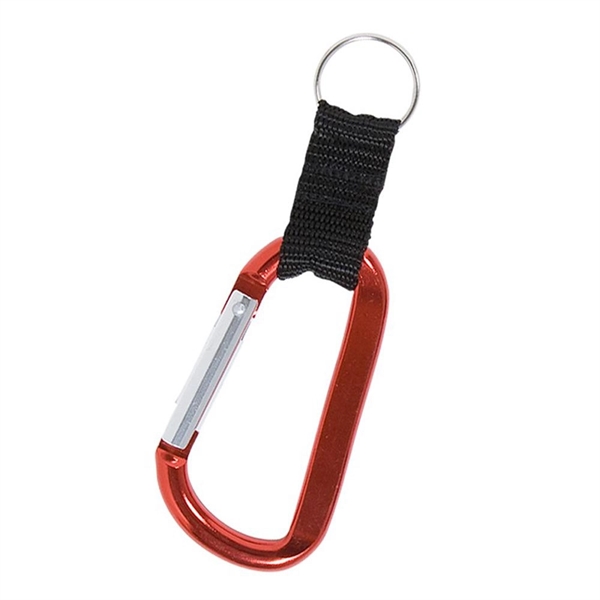 Branded Carabiner with Strap and Split Ring - Branded Carabiner with Strap and Split Ring - Image 3 of 4