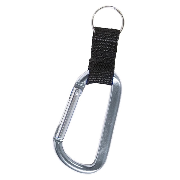 Branded Carabiner with Strap and Split Ring - Branded Carabiner with Strap and Split Ring - Image 4 of 4