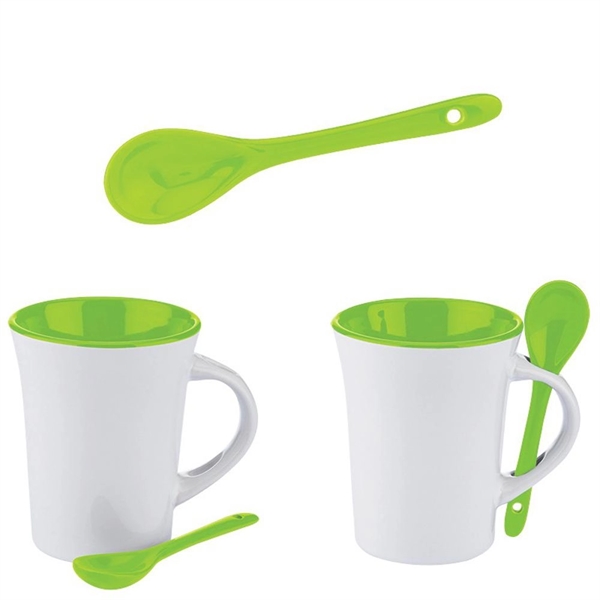 295ml Two-tone Coffee Mug w/ Spoon - 295ml Two-tone Coffee Mug w/ Spoon - Image 3 of 3