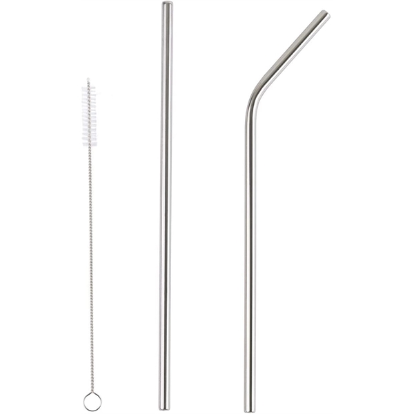 8.46" Bamboo Knife/Fork/Spoon Stainless Steel Straw Set - 8.46" Bamboo Knife/Fork/Spoon Stainless Steel Straw Set - Image 1 of 3