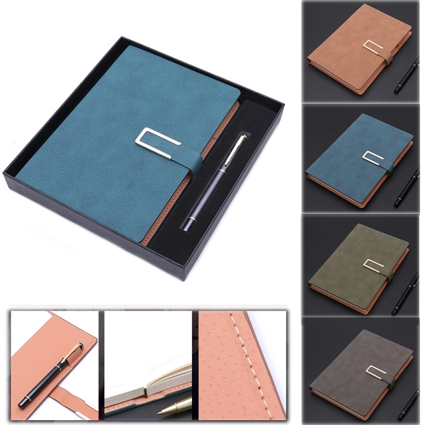 A5 Classic Journal Leather Writing Notebook with Pen/ Gift - A5 Classic Journal Leather Writing Notebook with Pen/ Gift - Image 0 of 2