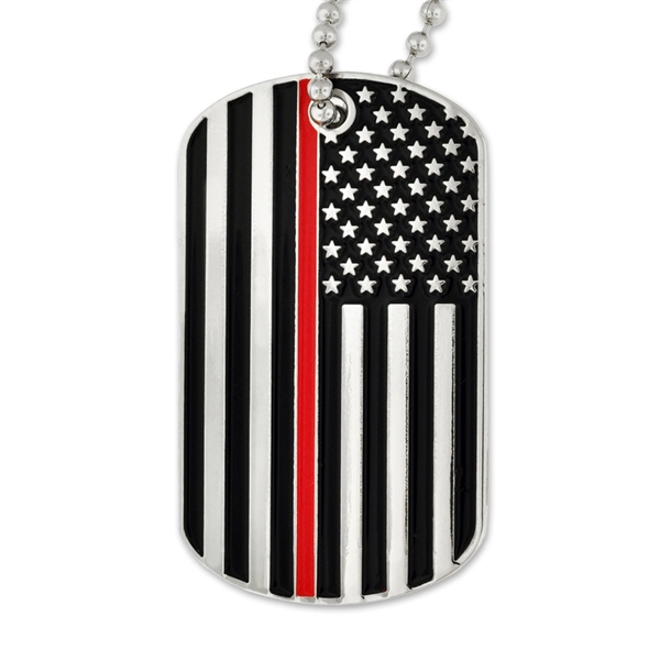 Thin Red Line Dog Tag - Engravable - Thin Red Line Dog Tag - Engravable - Image 1 of 4