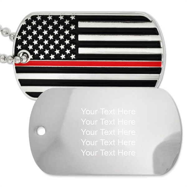 Thin Red Line Dog Tag - Engravable - Thin Red Line Dog Tag - Engravable - Image 0 of 4