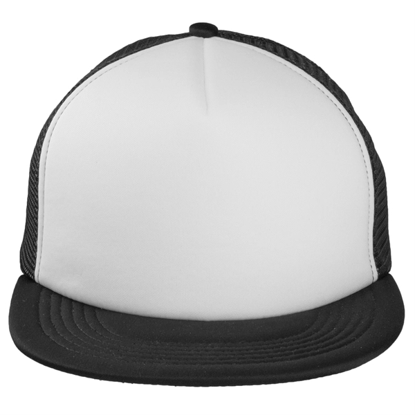 Classic Flat Bill Mesh Trucker Hats w/ Snap Closure Caps - Classic Flat Bill Mesh Trucker Hats w/ Snap Closure Caps - Image 1 of 5