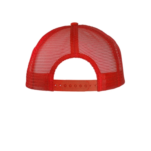 Classic Flat Bill Mesh Trucker Hats w/ Snap Closure Caps - Classic Flat Bill Mesh Trucker Hats w/ Snap Closure Caps - Image 4 of 5