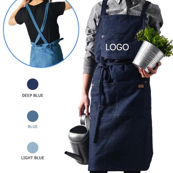 Durable multifunctional cotton denim apron - Durable multifunctional cotton denim apron - Image 0 of 4