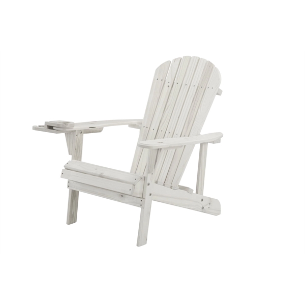 Earth Collection Adirondack Chair w/Phone & Cup Holder-White
