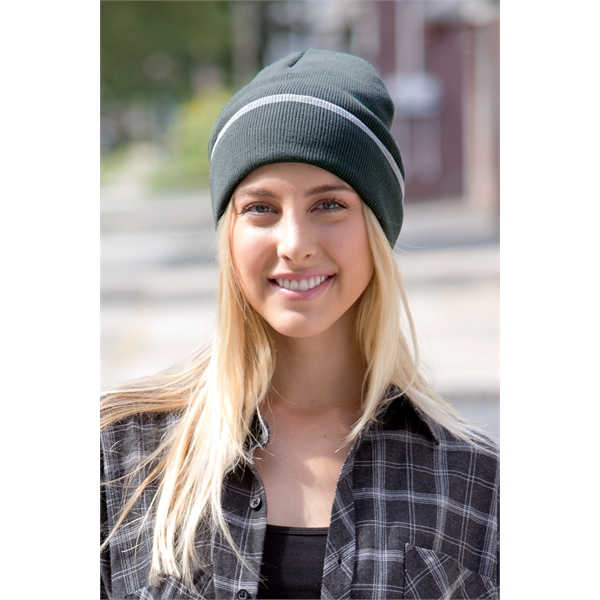 Edge Stripe Knit Beanie - Edge Stripe Knit Beanie - Image 17 of 18