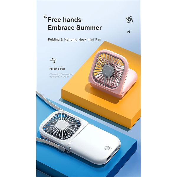 Folding Neck Fan with Power Bank 3000mAh - Folding Neck Fan with Power Bank 3000mAh - Image 3 of 19