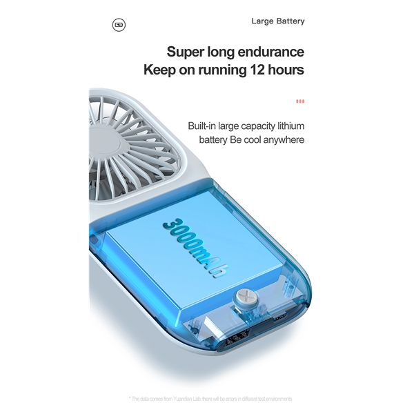 Folding Neck Fan with Power Bank 3000mAh - Folding Neck Fan with Power Bank 3000mAh - Image 10 of 19