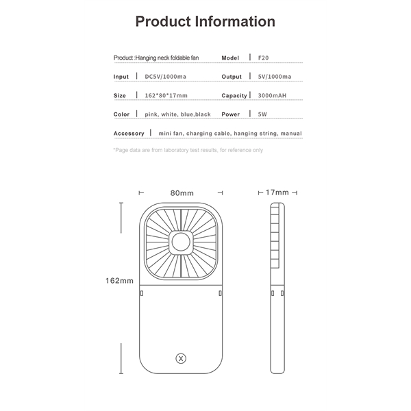 Folding Neck Fan with Power Bank 3000mAh - Folding Neck Fan with Power Bank 3000mAh - Image 16 of 19