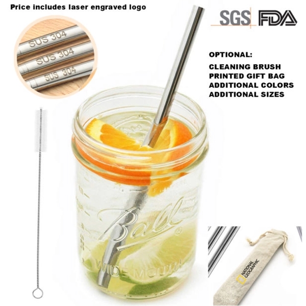 Stainless Steel Drinking Straw - Reusable And Decorated - Stainless Steel Drinking Straw - Reusable And Decorated - Image 0 of 6