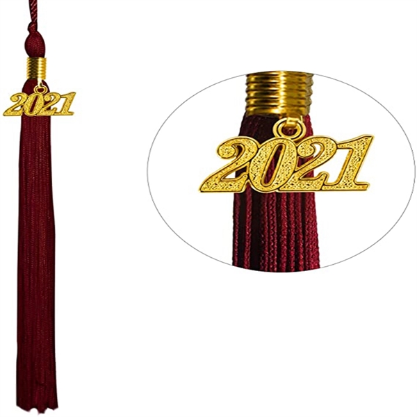 Shiny Fabric Graduation Cap with Tassel - Shiny Fabric Graduation Cap with Tassel - Image 2 of 2