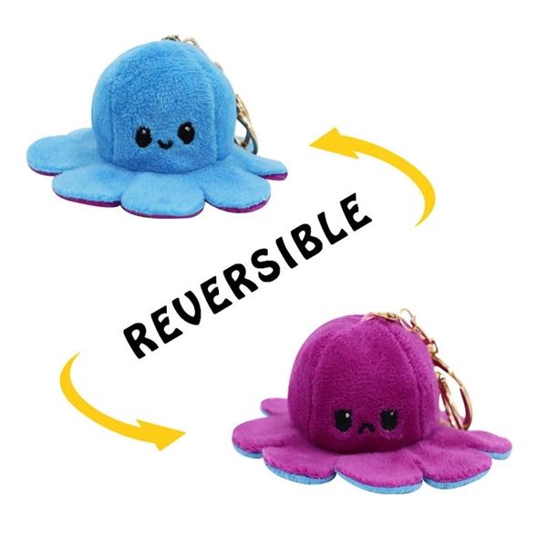 Reversible Octopus Plush Keychain - Reversible Octopus Plush Keychain - Image 2 of 5
