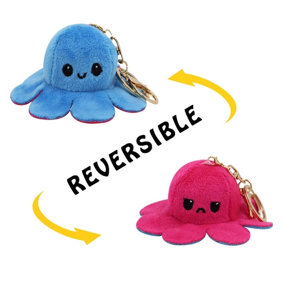 Reversible Octopus Plush Keychain - Reversible Octopus Plush Keychain - Image 4 of 5