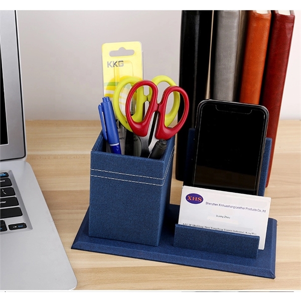 Leather Desk Organizer Wireless Charger - Leather Desk Organizer Wireless Charger - Image 2 of 2