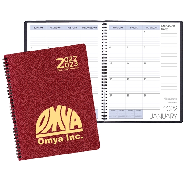 Two Year Monthly Desk Planner - Cobblestone