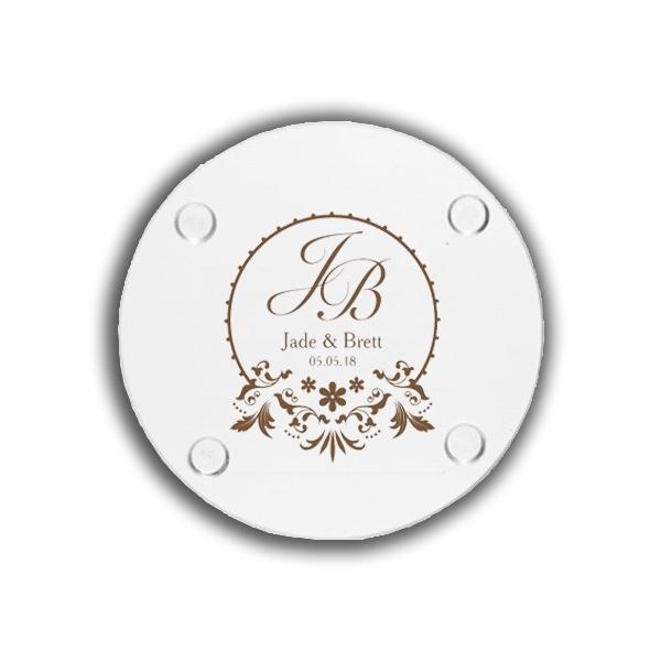 4" Round Clear Glass Coaster w/ Custom Imprint - 4" Round Clear Glass Coaster w/ Custom Imprint - Image 0 of 1