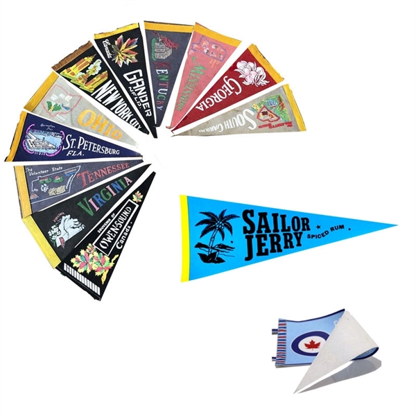 9" x 24" Custom Printed Felt Pennant - 9" x 24" Custom Printed Felt Pennant - Image 0 of 4