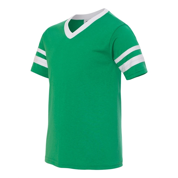 Augusta Sportswear Youth V-Neck Jersey with Striped Sleeves - Augusta Sportswear Youth V-Neck Jersey with Striped Sleeves - Image 67 of 73