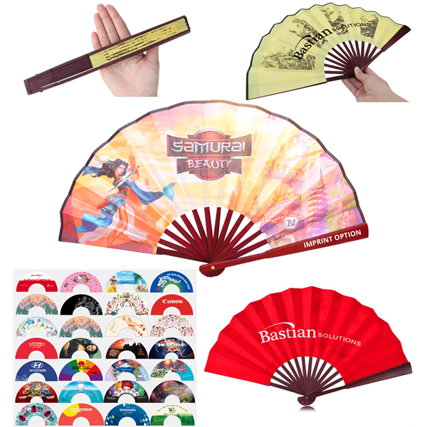 Traditional Bamboo Hand Fan - Premium Silky Fabric - Traditional Bamboo Hand Fan - Premium Silky Fabric - Image 0 of 5