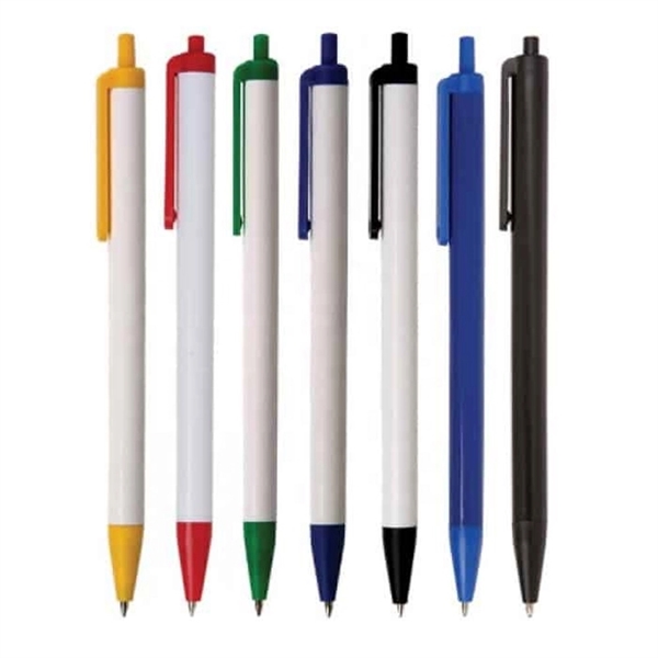 Lancer Pen White Barrel Click Action ballpoint pen with Clip - Lancer Pen White Barrel Click Action ballpoint pen with Clip - Image 0 of 1