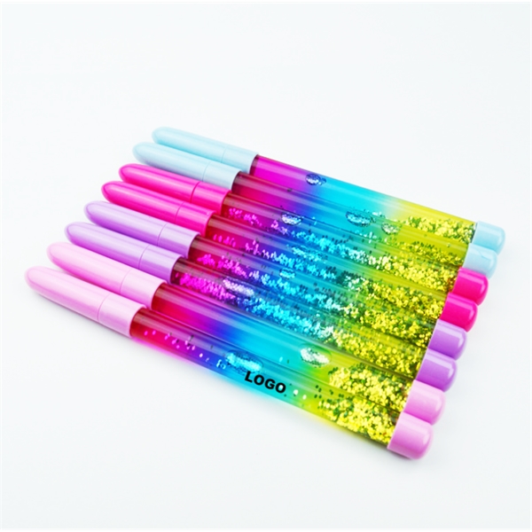 Glitter Liquid Sand Bling Rainbow Dynamic Crystal Ball Pen - Glitter Liquid Sand Bling Rainbow Dynamic Crystal Ball Pen - Image 0 of 2