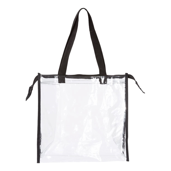 OAD OAD Clear Zippered Tote with Full Gusset - OAD OAD Clear Zippered Tote with Full Gusset - Image 4 of 5