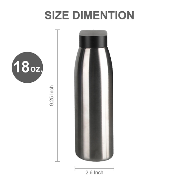 18oz.Travel Stainless Insulated Bottle w/ Lid & Handle - 18oz.Travel Stainless Insulated Bottle w/ Lid & Handle - Image 1 of 10