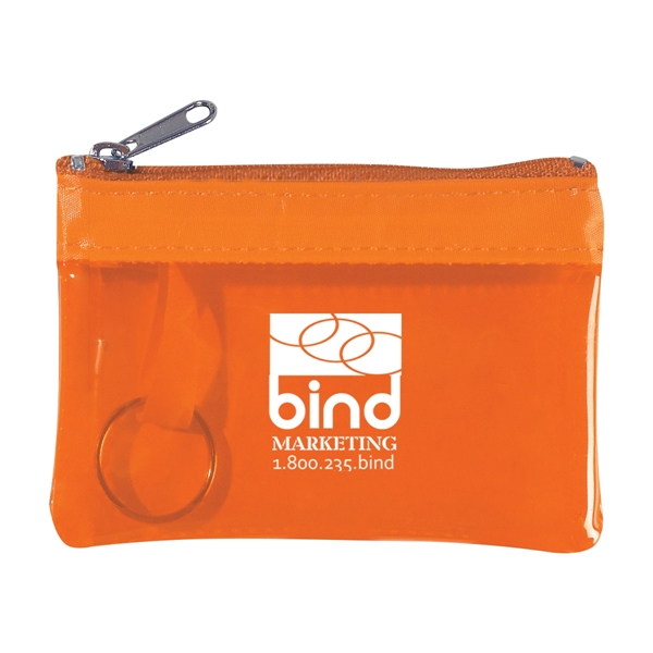 Translucent zippered 2025 coin pouch