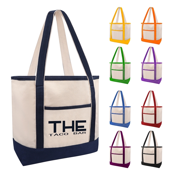 12oz. Natural Canvas Boat Tote w/ Reinforced Handle - 12oz. Natural Canvas Boat Tote w/ Reinforced Handle - Image 0 of 9