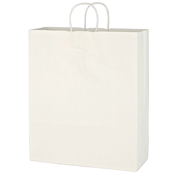 Kraft Paper White Shopping Bag - 16" x 19" - Kraft Paper White Shopping Bag - 16" x 19" - Image 2 of 2