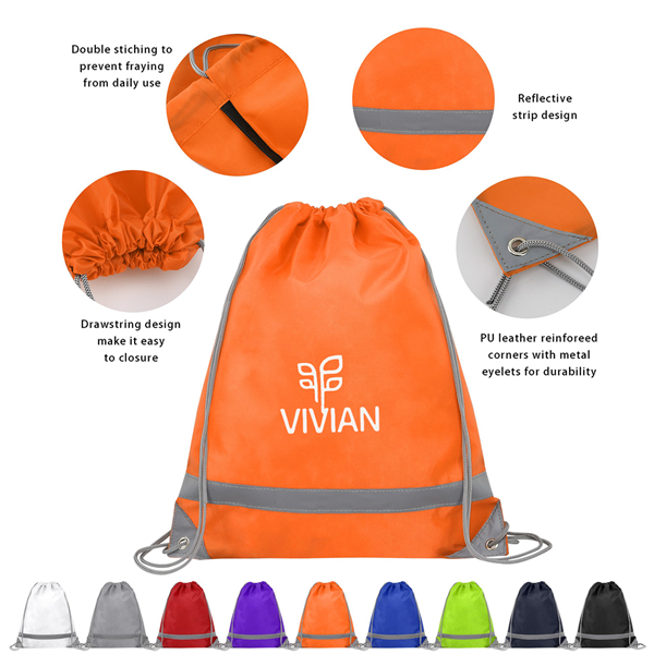 Reflective Drawstring Backpack - Reflective Drawstring Backpack - Image 0 of 0